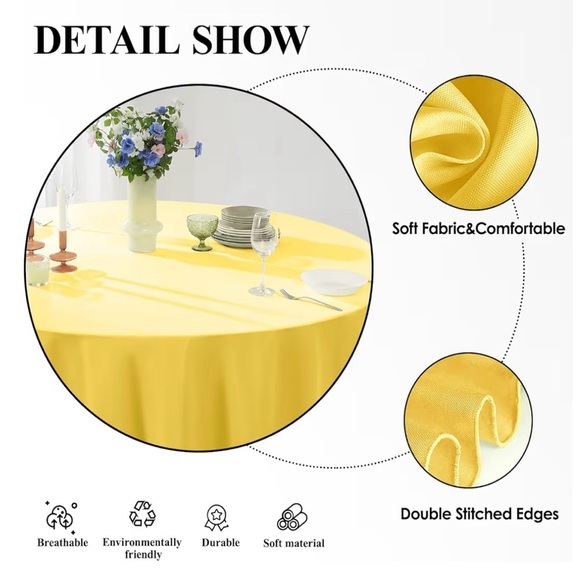 Sunny Yellow Dining Tablecloth - Picture 4 of 5
